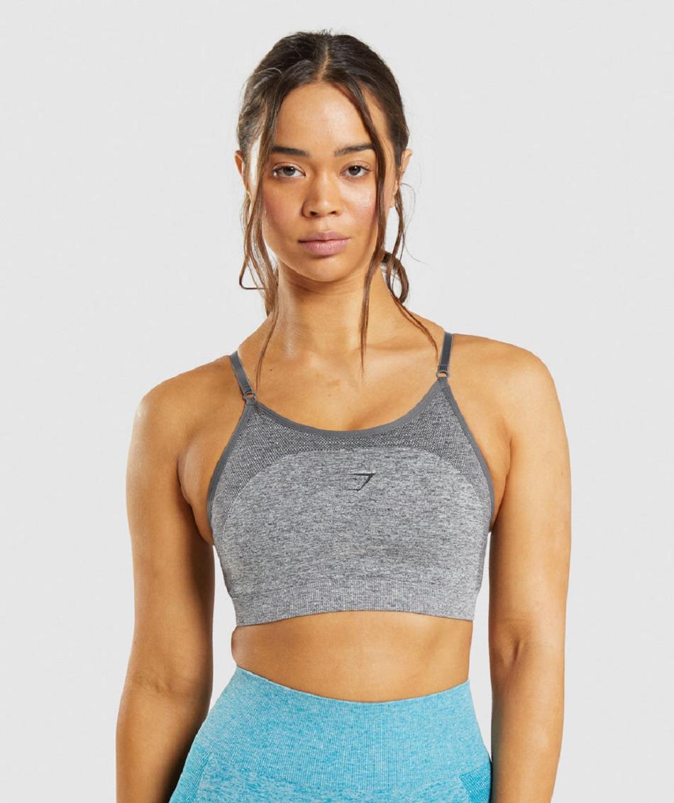 Gymshark Flex Strappy Ženske Sportski Grudnjak Sive | HR 3341LIS